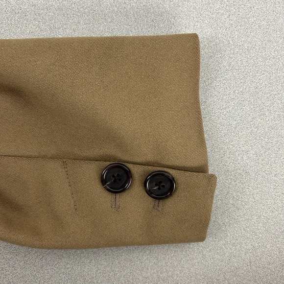 J. CREW Double Breasted Wool Blend Pea Coat Camel Jacket Women's Size Large Y2K - Picture 12 of 13